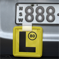 l-plate clip fitted to number plate